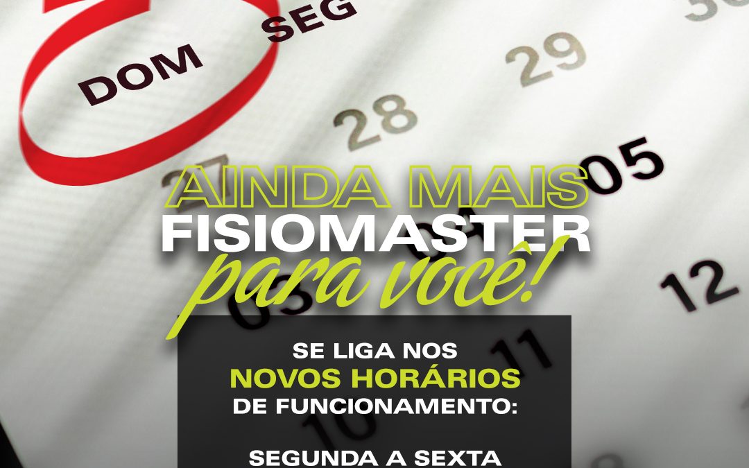 Ainda mais Fisiomaster para você!